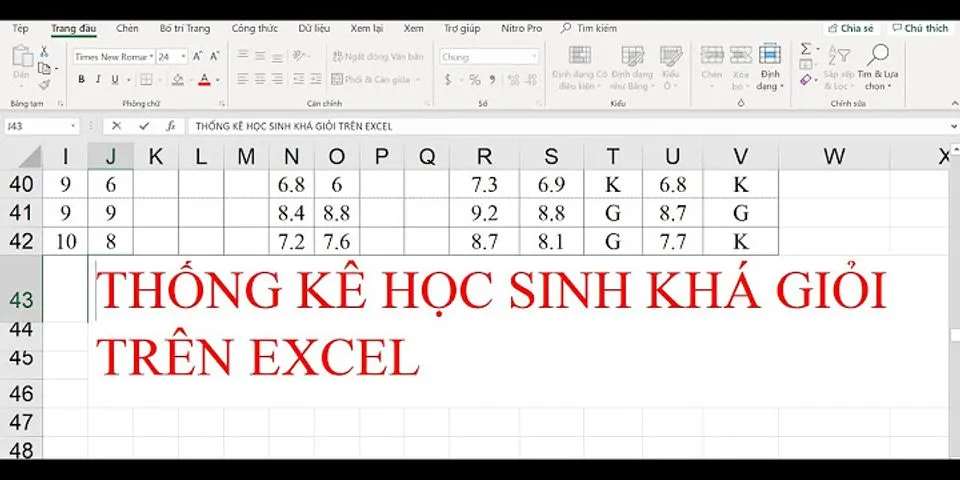 Cách tính phần trăm học sinh khá giỏi trong Excel