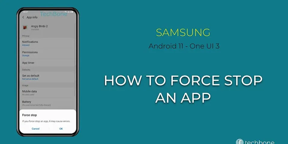 Force stop app Samsung