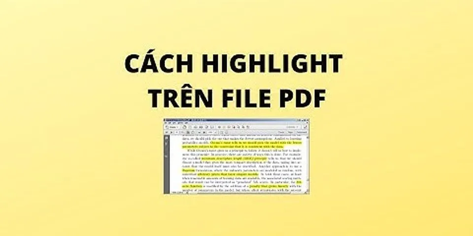 Làm sao bỏ highlight trong PDF